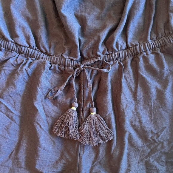 Vineyard Vines Womens Navy Strapless Ruffled Scalloped Romper Size XS - Picture 6 of 14